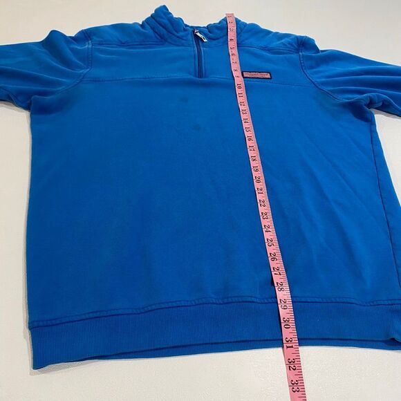 Vineyard Vines Blue Shep Shirt Quarter Zip Pullover Menโs Large - Picture 5 of 12
